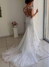 Elegant Lace Tulle Wedding Dresses-Dbrbridal