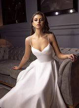 Elegant Pearl Beaded Tea Length Bridal Gown-Dbrbridal