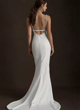 Elegant Satin Wedding Dresses Beaded-Dbrbridal
