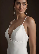 Elegant Satin Wedding Dresses Beaded-Dbrbridal