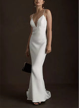 Elegant Satin Wedding Dresses Beaded-Dbrbridal