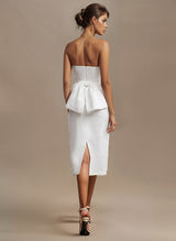 Elegant Satin Wedding Dresses Bowtie Beading-Dbrbridal