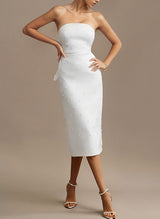 Elegant Satin Wedding Dresses Bowtie Beading-Dbrbridal