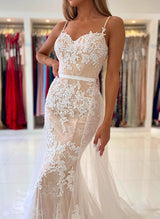 Elegant Sweetheart Sleeveless Lace Wedding Dress-Dbrbridal