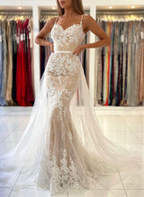 Elegant Sweetheart Sleeveless Lace Wedding Dress-Dbrbridal