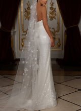 Elegant Sweetheart Sleeveless Sequined Wedding Dresses-Dbrbridal