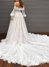 Elegant Tulle Wedding Dresses Appliques Lace Chic A-line Elegant Sweetheart Sleeveless-Dbrbridal