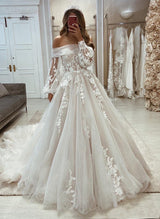 Elegant Tulle Wedding Dresses Appliques Lace Chic A-line Elegant Sweetheart Sleeveless-Dbrbridal