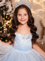 Elsa Square Neck Sleeveless Lace Kids Party Dresses-Dbrbridal