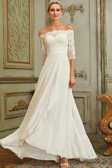 Evening Dress Bateau Neck Chiffon Long Applique Social Dinner Dresses Party Gown-Dbrbridal