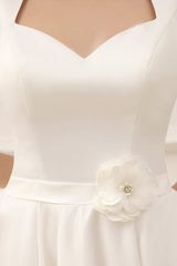 Exclusive Short Wedding Dresses Satin 1950s Retro Bridal Queen Dress-Dbrbridal