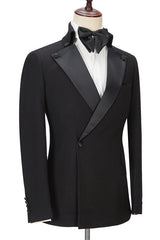 Fabulous Black New Arrival Slim Fit Peaked Lapel Men Suits for Prom-Dbrbridal