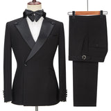 Fabulous Black New Arrival Slim Fit Peaked Lapel Men Suits for Prom-Dbrbridal