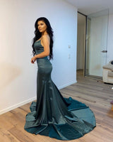 Fabulous Dark Green V-neck Prom Dresses Long Mermaid-Dbrbridal