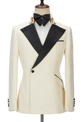 Fabulous Off White Slim Fit One Button Gorgeous Men Suit-Dbrbridal