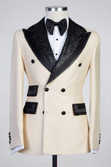 Fabulous Peaked Lapel Double Breasted Bespoke Men Suits-Dbrbridal