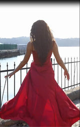 Fabulous Red Sequined Long Prom Dress Mermaid With Split-Dbrbridal