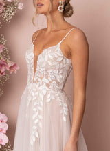 Floor-Length Lace Wedding Dress-Dbrbridal