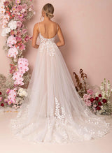 Floor-Length Lace Wedding Dress-Dbrbridal