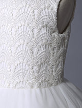 flower girl dress Ivory Lace Tulle Tutu First Communion Dresses Dress Sleeveless Short Kids Dinner Party Dress-Dbrbridal