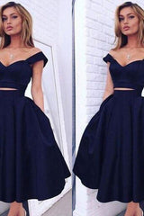 Glamorous Designer Two Piecess Off-the-shoulder Formal DressesShort Homecoming Dress-Dbrbridal
