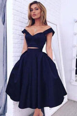 Glamorous Designer Two Piecess Off-the-shoulder Formal DressesShort Homecoming Dress-Dbrbridal