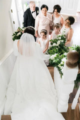 Glorious Amazing Long Sleeves Backless Wedding Gown-Dbrbridal