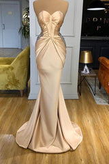 Gorgeous Champagne Prom Dress Mermaid Long With Crystals Sweetheart-Dbrbridal
