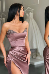 Gorgeous Mermaid Long Prom Dress With Split Sequins-Dbrbridal