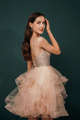 Gorgeous Mint Green Spaghetti-Straps Beadings Homecoming Dress-Dbrbridal