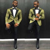 Gorgeous One Button Slim Fit Prom Men Suit with Black Lapel-Dbrbridal