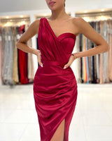 Gorgeous Short Prom Dress On Sale Split One Shoulder-Dbrbridal