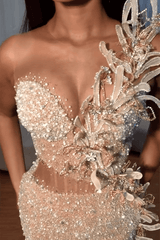 Gorgeous Sweetheart Sleeveless Mermaid Prom Dresses With Split Sequins Beadings-Dbrbridal