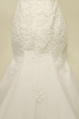 High Qulity Lace Mermaid Wedding Dress Illusion Chaple Train Ivory Beading Bridal Gown-Dbrbridal
