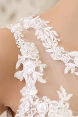 Ivory Ball Gown Jewel Neck Sequin Chapel Train Wedding Dress For Bride Exclusive-Dbrbridal