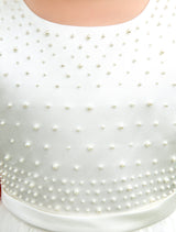 Ivory Boho Pearls Beaded Satin Sash Short Kids Toddlers Party Tutu Dress-Dbrbridal