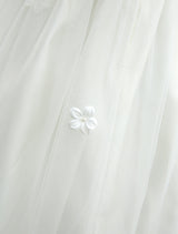 Ivory Boho Pearls Beaded Satin Sash Short Kids Toddlers Party Tutu Dress-Dbrbridal