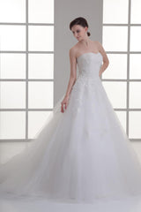 Ivory Sweetheart Neck Strapless Beading Net Wedding Dress-Dbrbridal