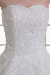 Ivory Sweetheart Neck Strapless Beading Net Wedding Dress-Dbrbridal