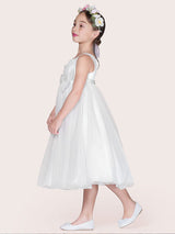 Ivory Tulle Jewel Neck Sleeveless A-Line Kids Party Dresses-Dbrbridal