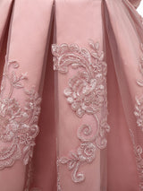 Jewel Neck Lace Short Sleeves Short Kids Social Party Princess Dresses-Dbrbridal