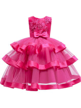 Jewel Neck Polyester Cotton Sleeveless Short Princess Bows Formal Kids Pageant Dress-Dbrbridal
