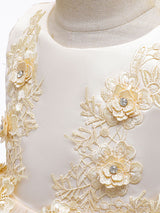 Jewel Neck Polyester Sleeveless Short Ball Gown Bows Kids Social Party Dresses-Dbrbridal