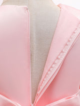 Jewel Neck Polyester Sleeveless With Train Princess Bows Formal Kids Pageant flower girl dresses-Dbrbridal