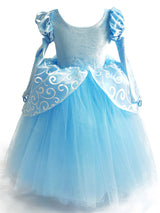 Jewel Neck Short Sleeves Pleated Kids Party Dresses Cinderella Princess Dress-Dbrbridal
