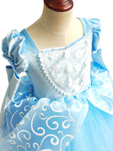 Jewel Neck Short Sleeves Pleated Kids Party Dresses Cinderella Princess Dress-Dbrbridal