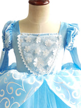 Jewel Neck Short Sleeves Pleated Kids Party Dresses Cinderella Princess Dress-Dbrbridal