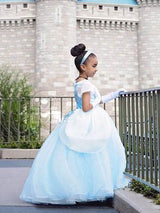 Jewel Neck Short Sleeves Pleated Kids Social Party Dresses-Dbrbridal