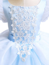 Jewel Neck Short Sleeves Pleated Kids Social Party Dresses-Dbrbridal