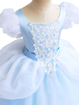 Jewel Neck Short Sleeves Pleated Kids Social Party Dresses-Dbrbridal